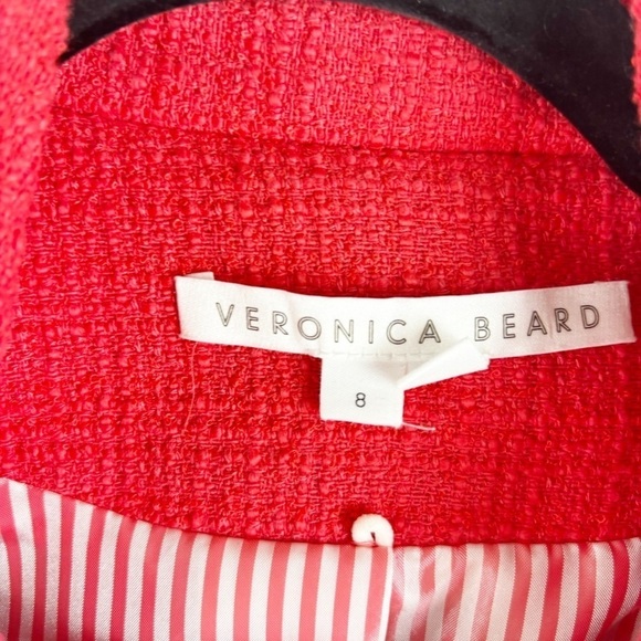 Veronica Beard Nayeli Double Breasted Dickey Jacket Blazer Watermelon Red Size 8 - Picture 5 of 7
